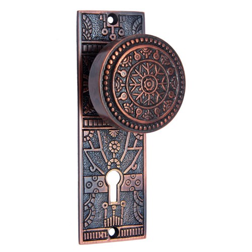 "Hezekiah" Brass Door Knob with Plate 